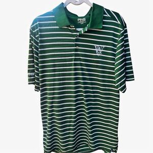 Men’s Ping Striped Silky Feel Striped Golf Polo Shirt Size Medium